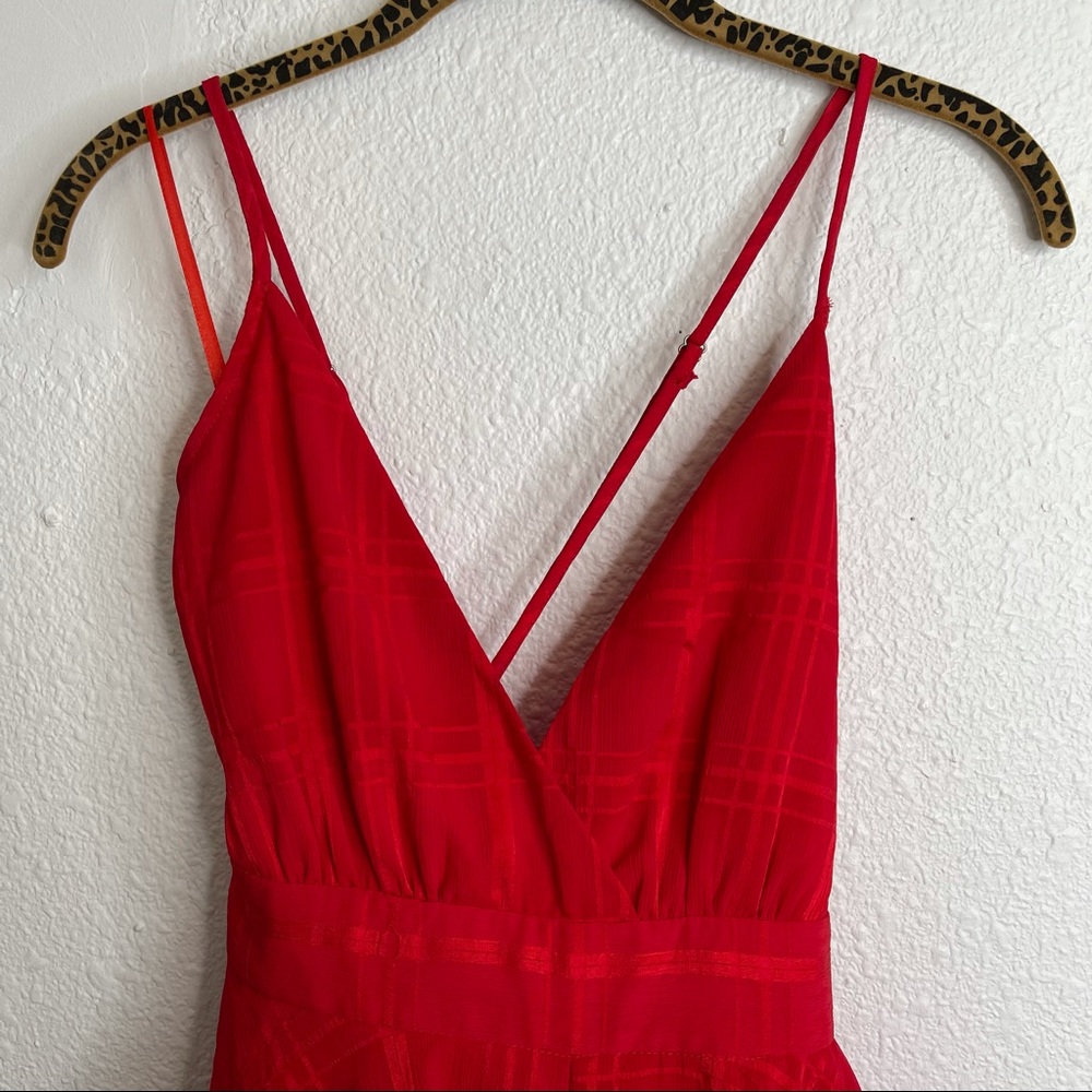 Princess Polly Red Ruffled Romper - Picture 3 of 9